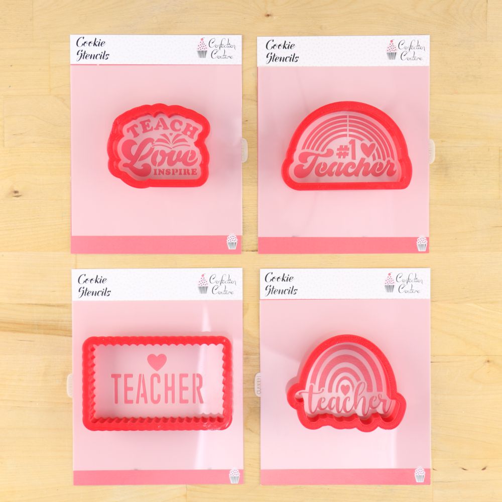 Teach Love Inspire Cookie Stencil Set for Teacher Appreciation Cookies