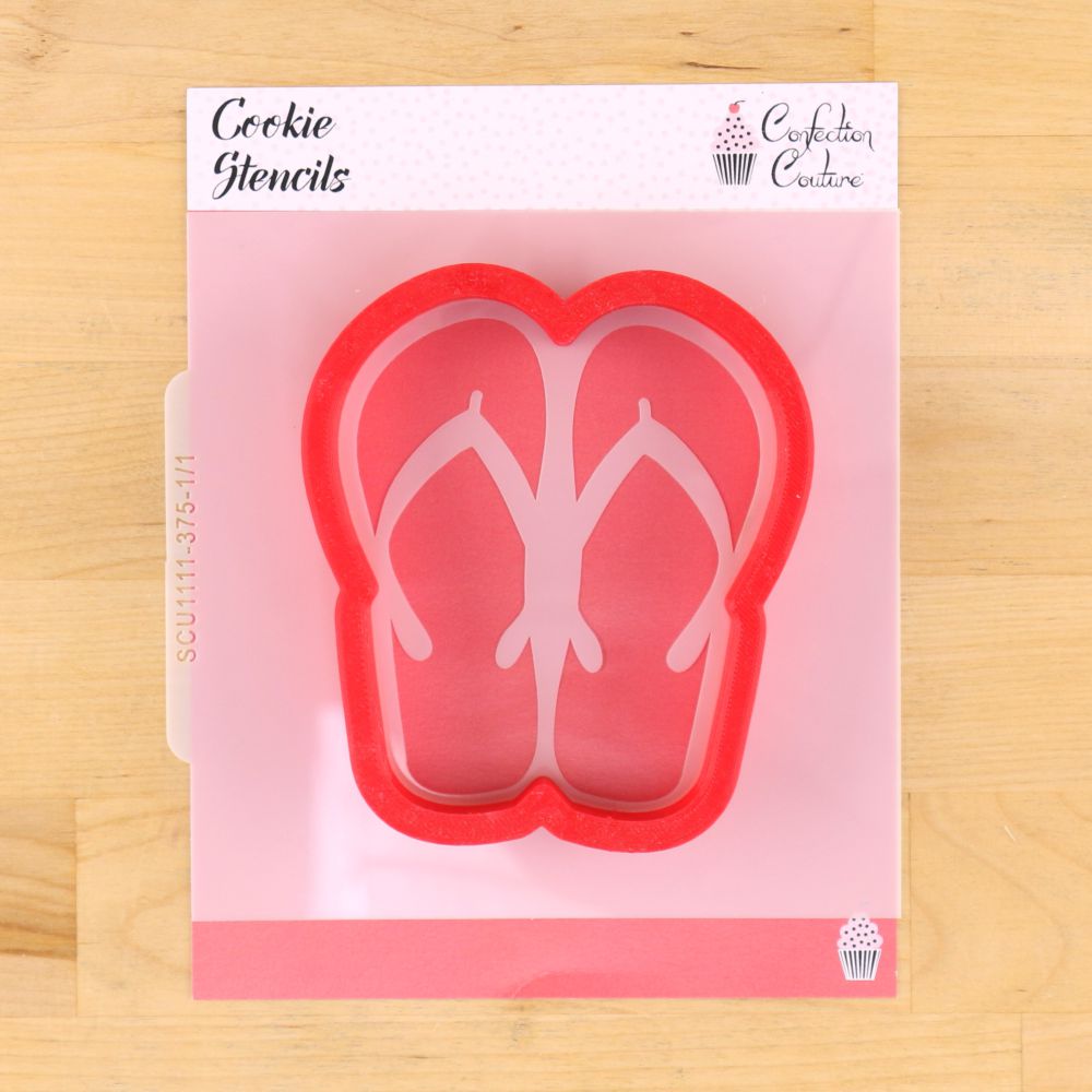Flip Flops Cookie Stencil with Flip Flop Cookie Cutter
