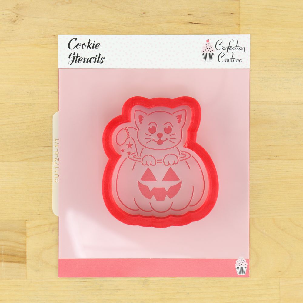Cat and Jack-O-Lantern Paint Your Own Cookie Stencil With Matching Halloween Cookie Cutter