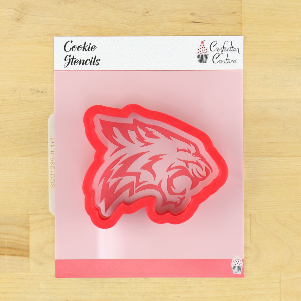 Kentucky Wildcat Mascot Cookie Stencil and Matching Cookie Cutters