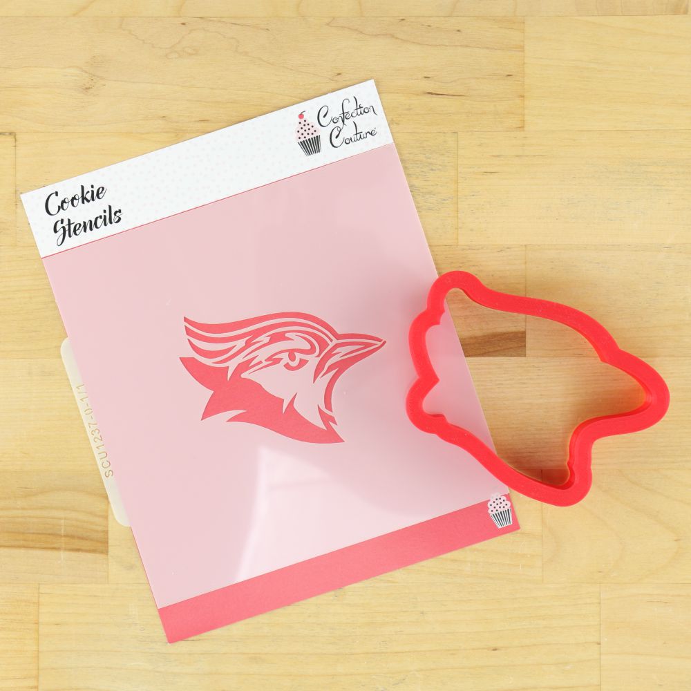 Blue Jays Mascot Cookie Stencil and a Matching Cookie Cutter