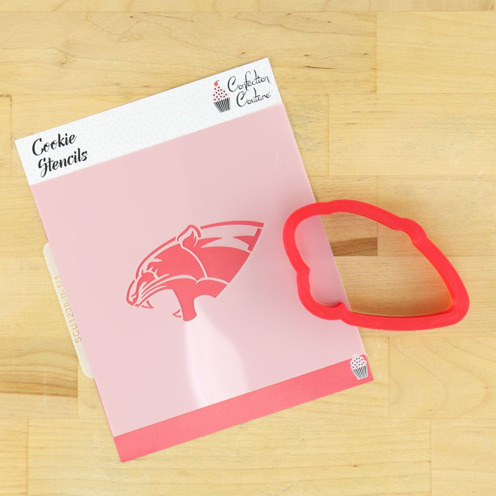 Panther Mascot Cookie Stencil and Matching Cookie Cutter