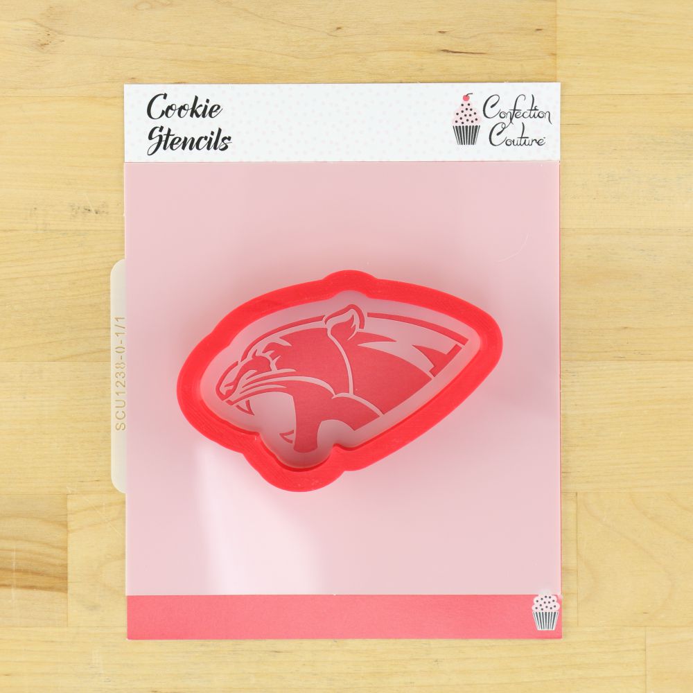 Panther Mascot Cookie Stencil and Matching Cookie Cutter