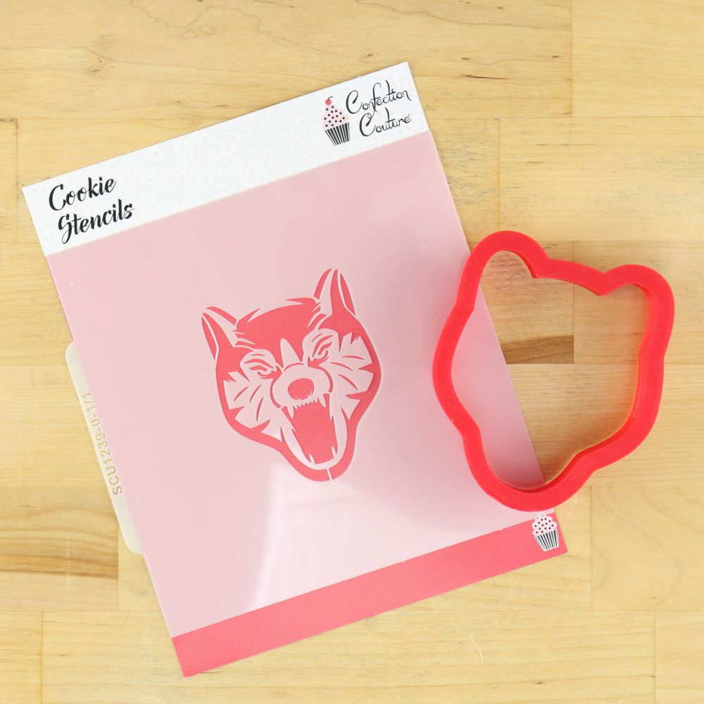 Timberwolves Cookie Stencil and Matching Cookie Cutter