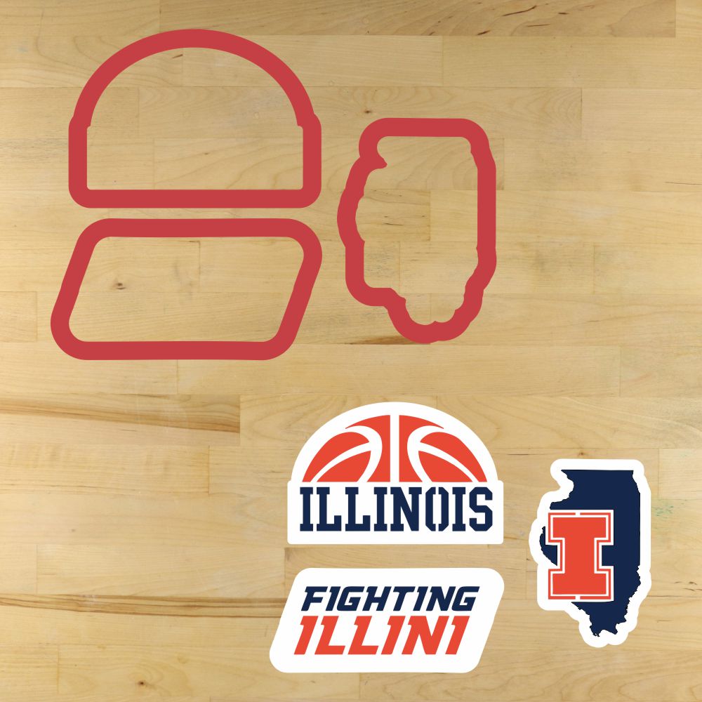 Fighting Illini Cookie Stencil Set