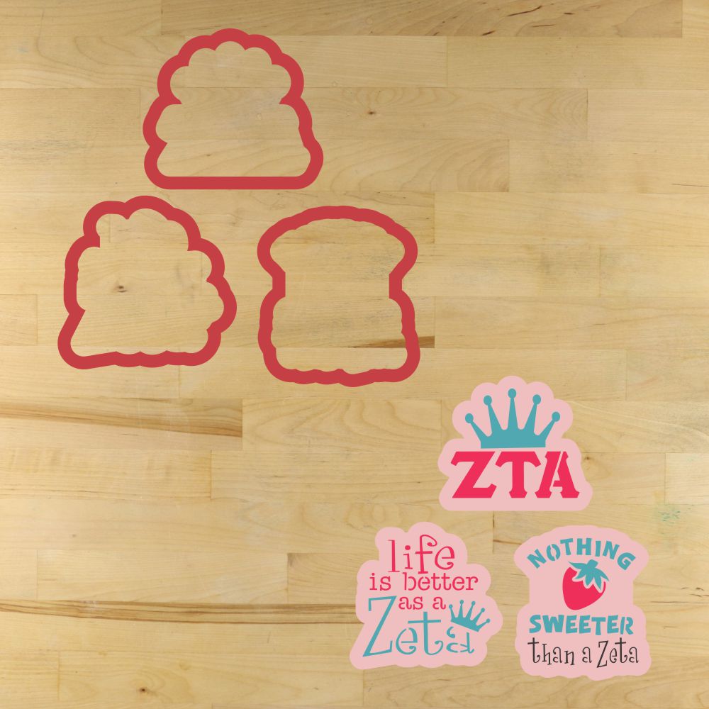 Crown & Strawberry Sorority Cookie Stencil Set