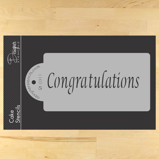 Congratulations Cake Stencil by Designer Stencils