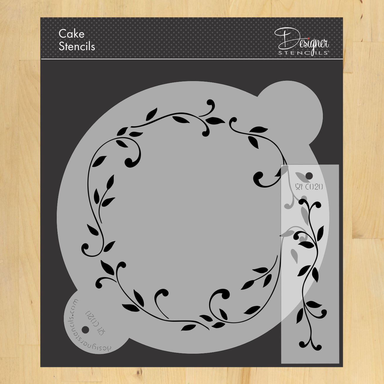 Leaf Circle Cake and Pie Stencil Top by Designer Stencils