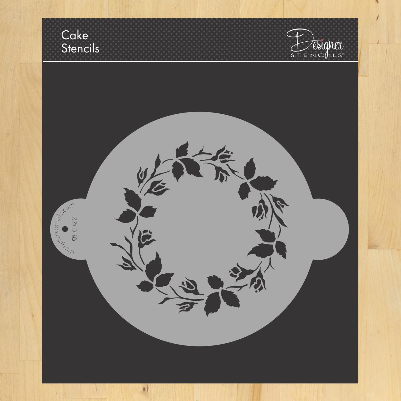 Ring of Roses Cake Stencil Top by Designer Stencils