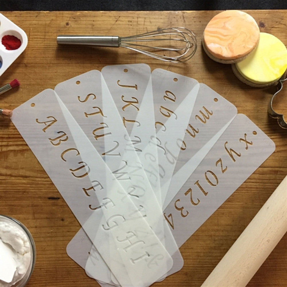 Alphabet Cake Stencil by Designer Stencils