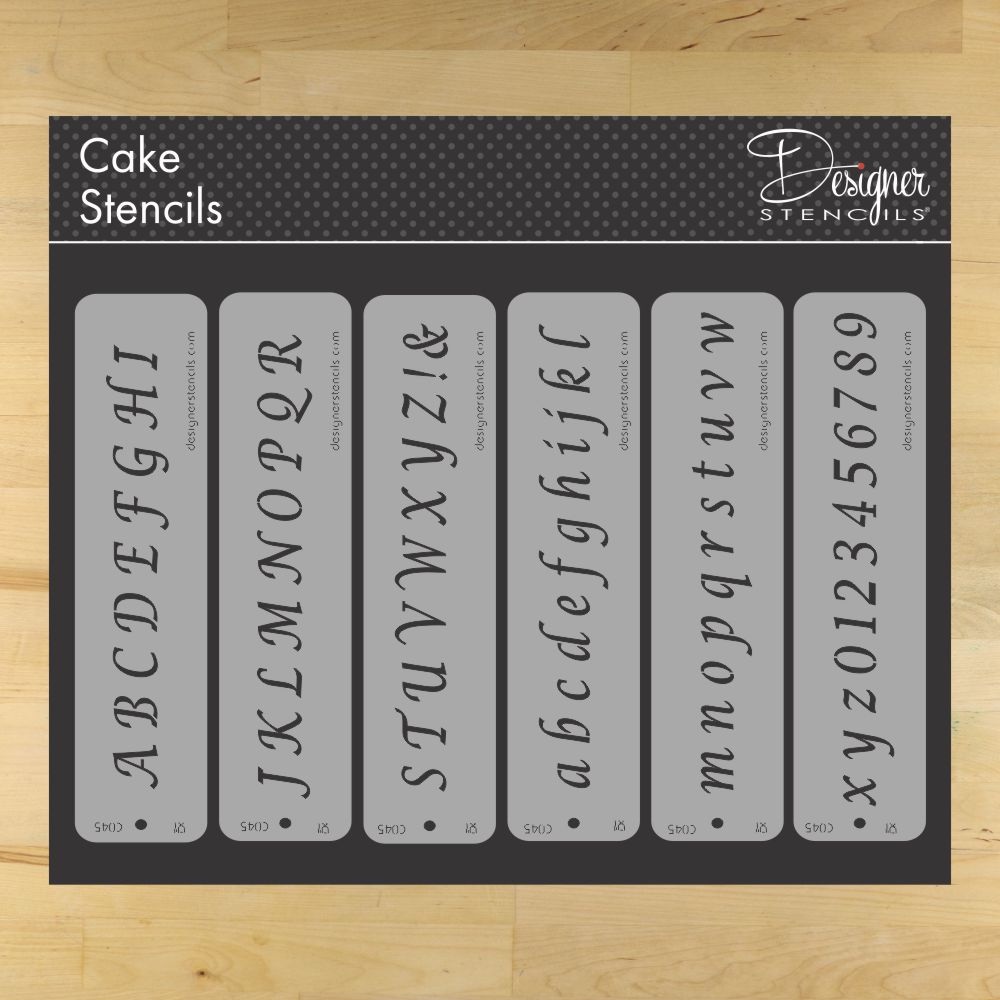 Alphabet Cake Stencil by Designer Stencils