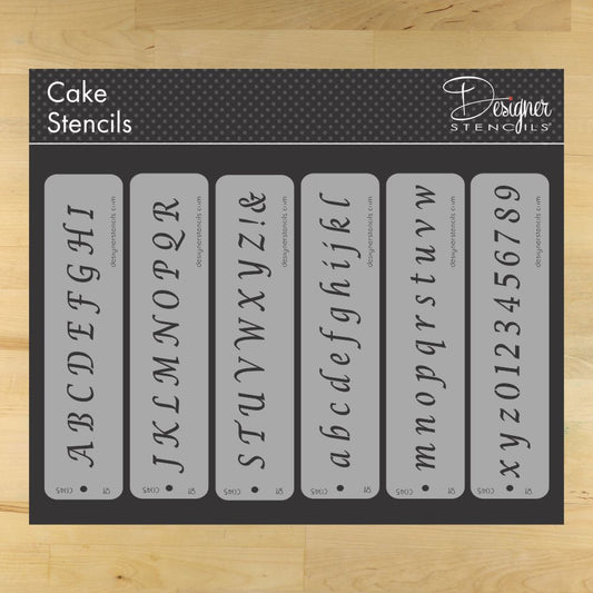 Alphabet Cake Stencil by Designer Stencils