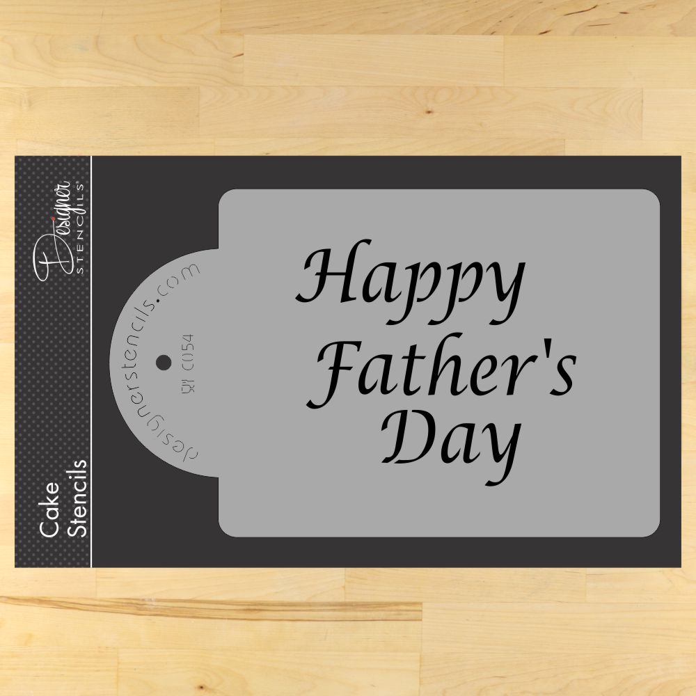 Happy Father's Day Cake Stencil Side by Designer Stencils