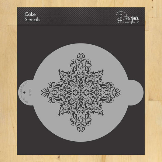 French Medallion 2 Cake Stencil Top by Designer Stencils