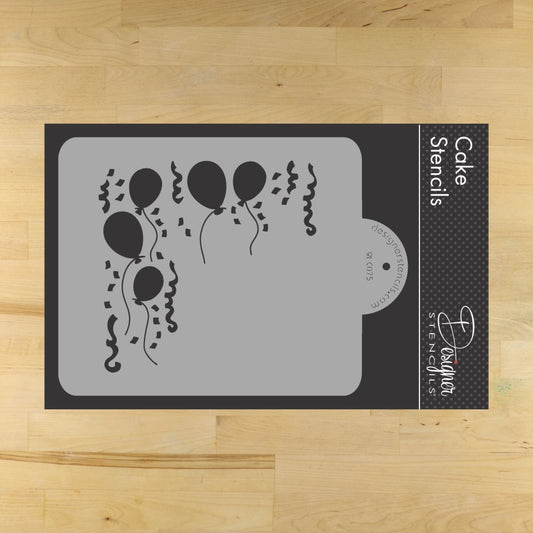 Balloons and Streamers Cake Stencil Top by Designer Stencils