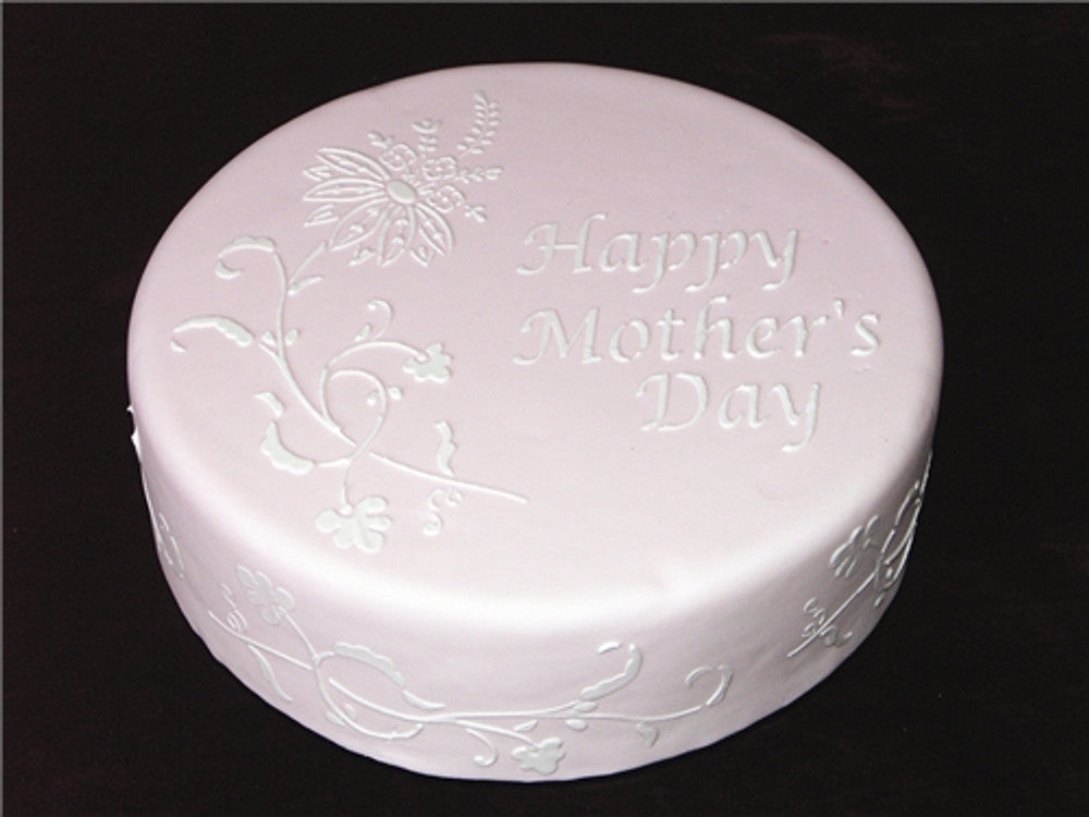 Happy Mother's Day Cake Stencil Side by Designer Stencils