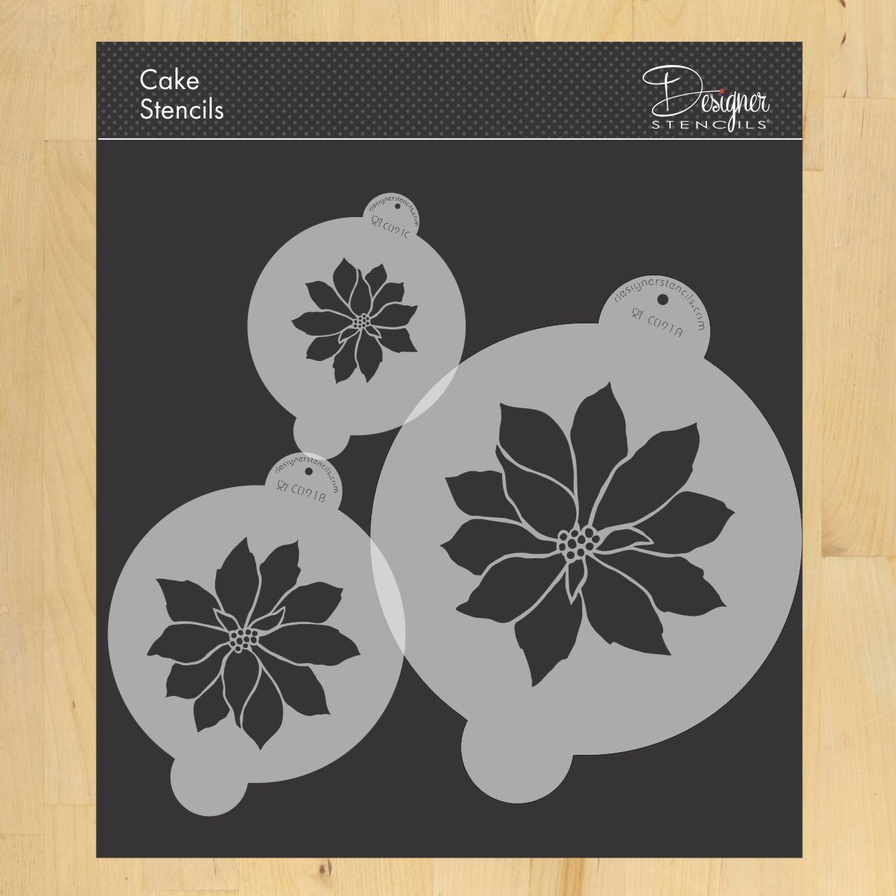 Poinsettia Cake Stencil Top by Designer Stencils