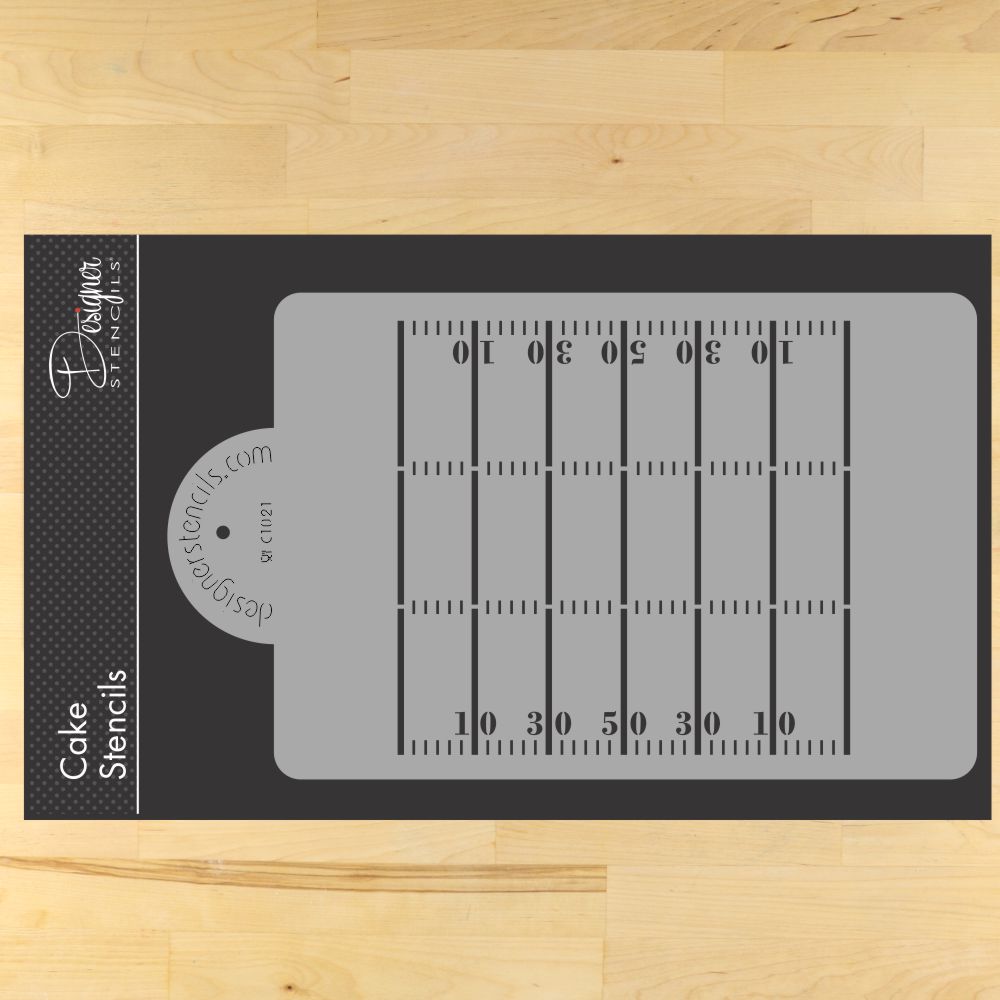Football Field One-Fourth Sheet Cake Stencil by Designer Stencils
