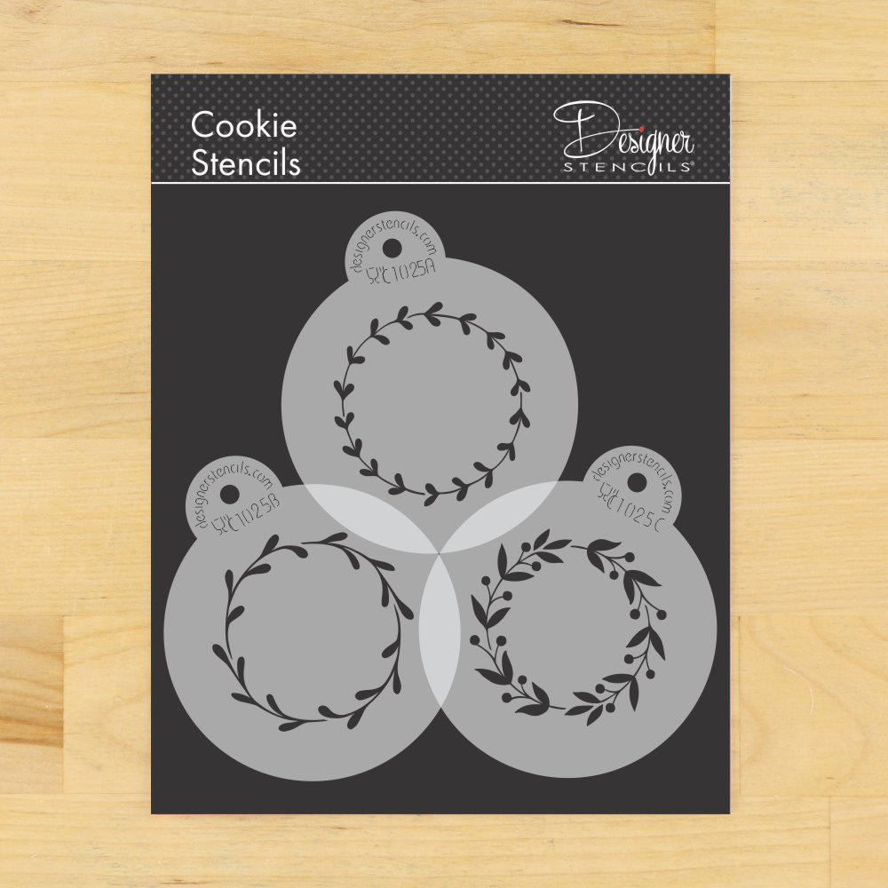 Vine Wreaths Round Cookie Stencil Set by Designer Stencils