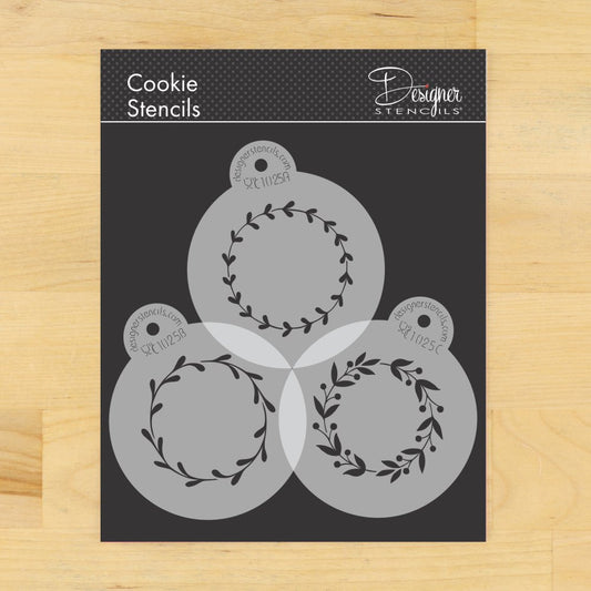 Vine Wreaths Round Cookie Stencil Set by Designer Stencils