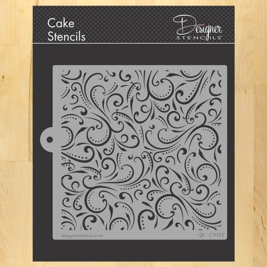 Swirls and Dots Cake and Cookie Stencil