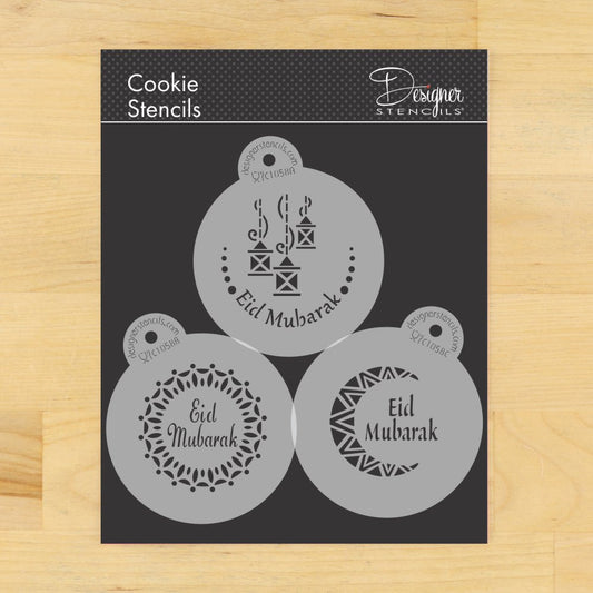 Eid Mubarak 2 Round Cookie Stencil Set by Designer Stencils