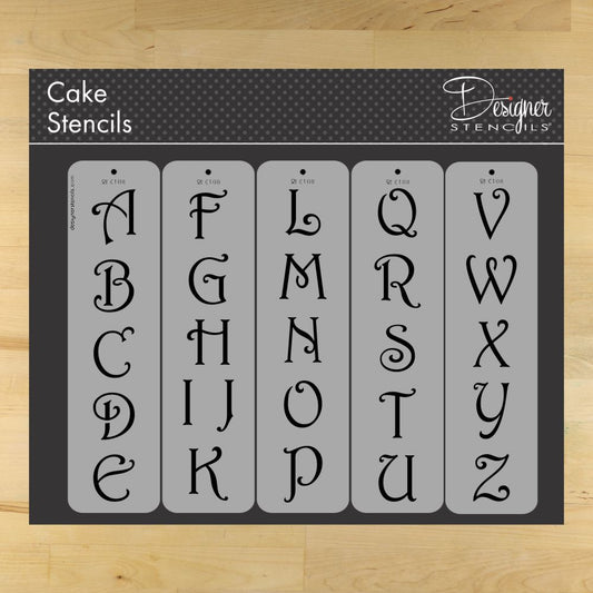 Contemporary Monogram Letters Cake Stencil Set by Designer Stencils