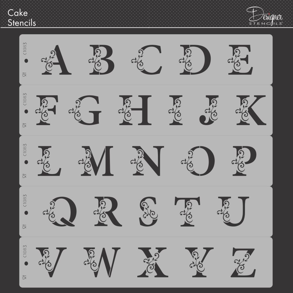 Ornate Cake Letter Stencils by Designer Stencils – Confection Couture Stencils ornate-cake-letter-stencils-by-designer-stencils-confection-couture-stencils