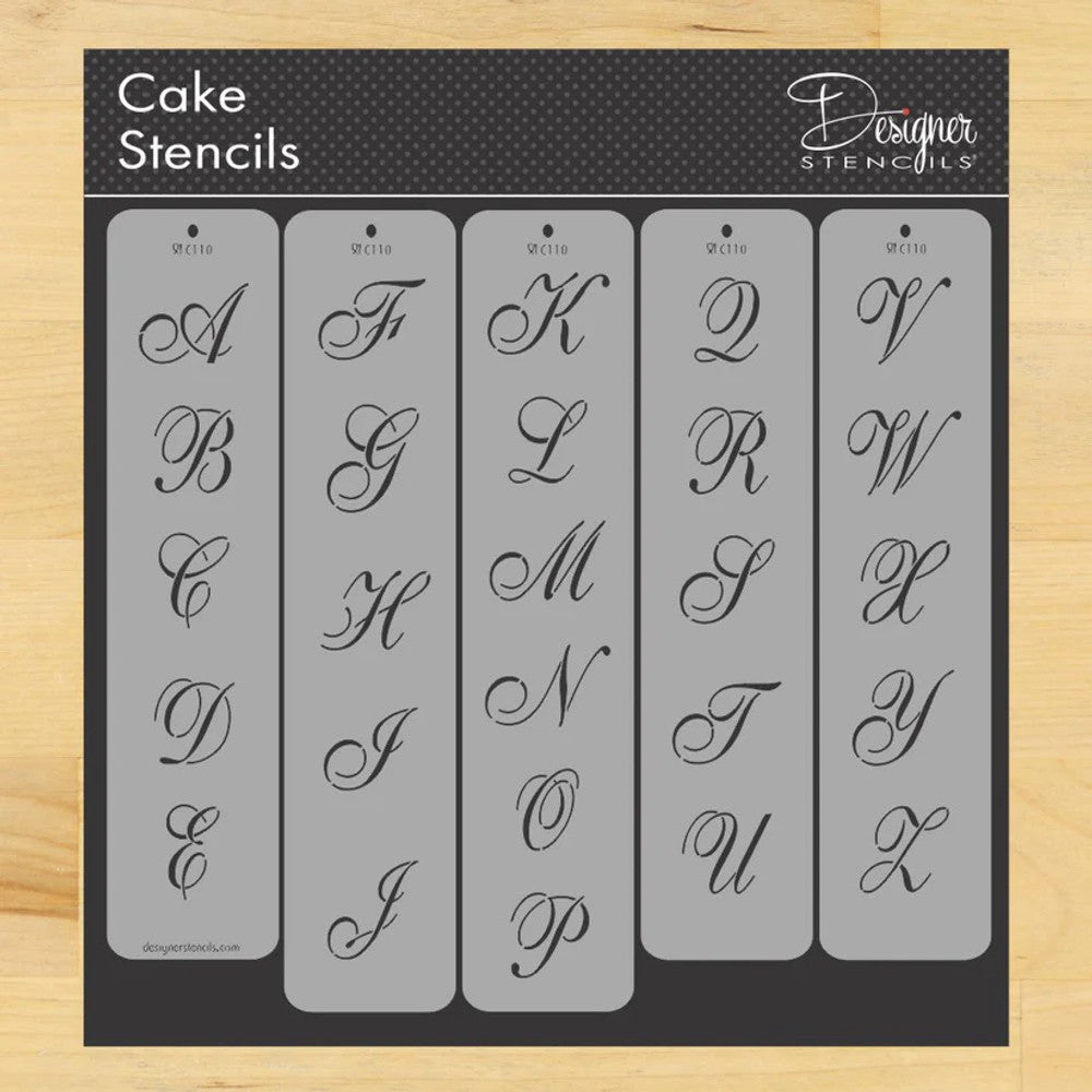 Script Letters 2 1/4 inch for Cakes by Designer Stencils