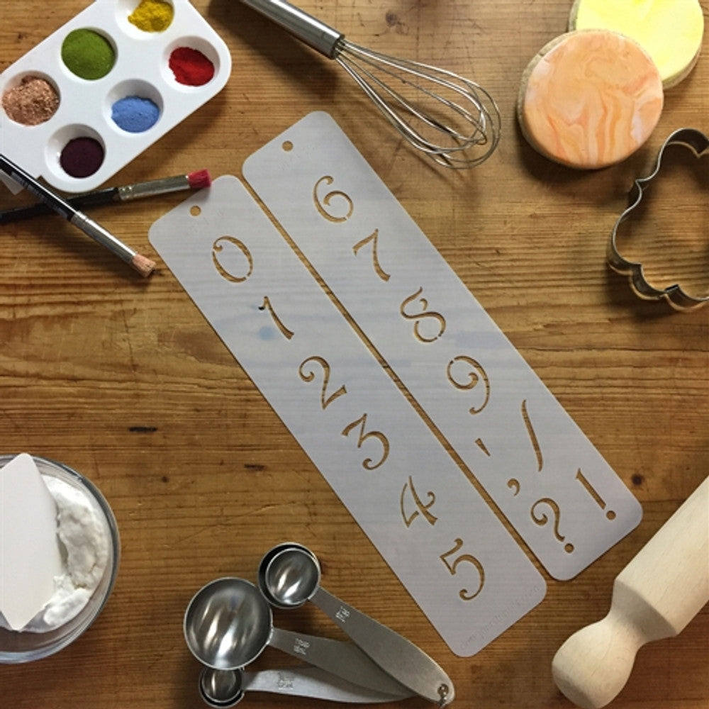 Contemporary Numbers Cake Stencil Set by Designer Stencils