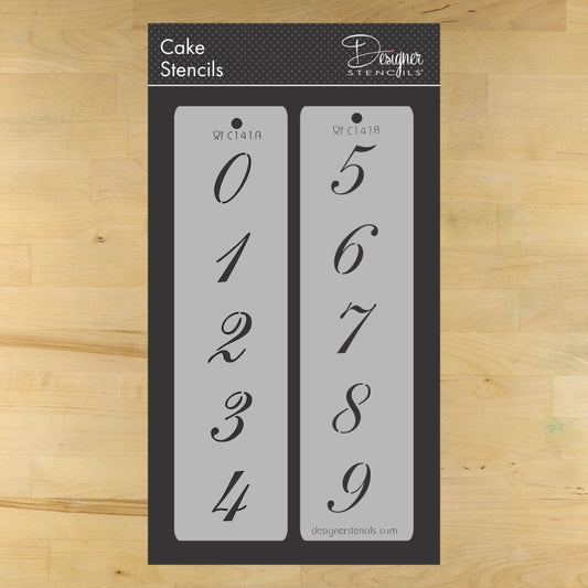 Script Numbers Cake Stencil Set by Designer Stencils