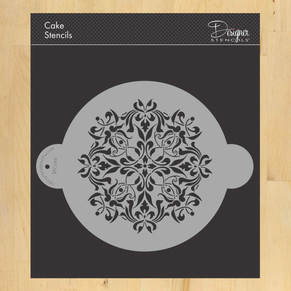 French Medallion Cake Stencil Top by Designer Stencils
