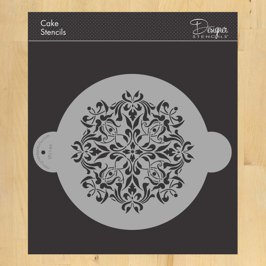 French Medallion Cake Stencil Top by Designer Stencils