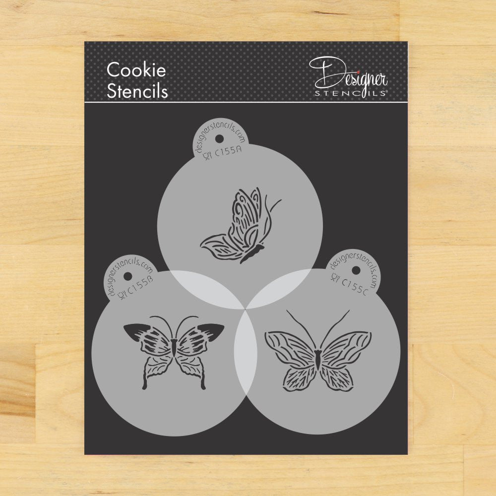 Butterfly Round Cookie Stencil by Designer Stencils