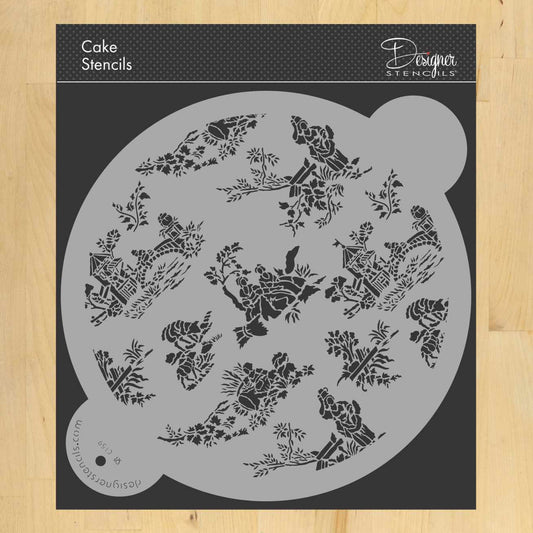 French Toile Cake Stencil Top by Designer Stencils 14"