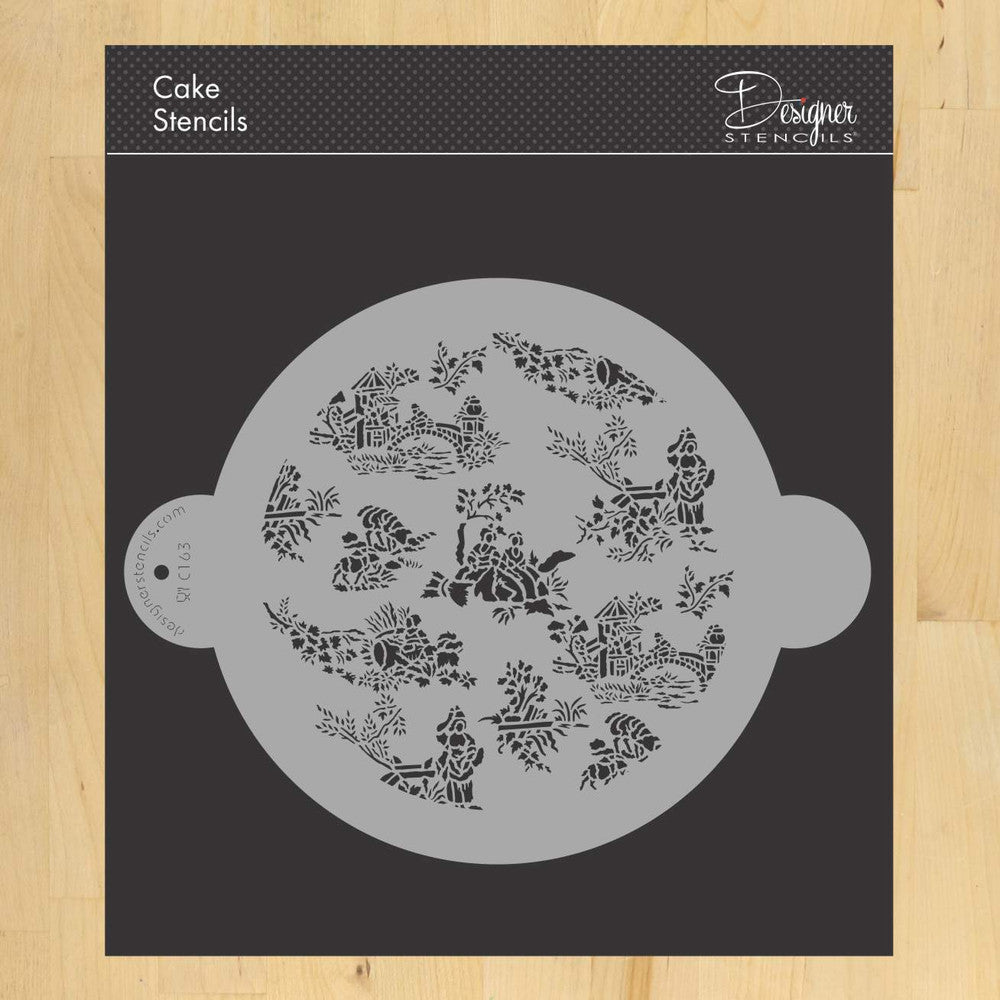 French Toile Cake Stencil Top by Designer Stencils 8"