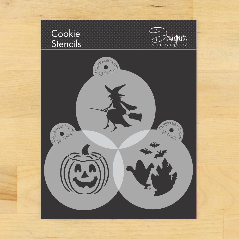 Halloween Round Cookie Stencil Sets by Designer Stencils 3"