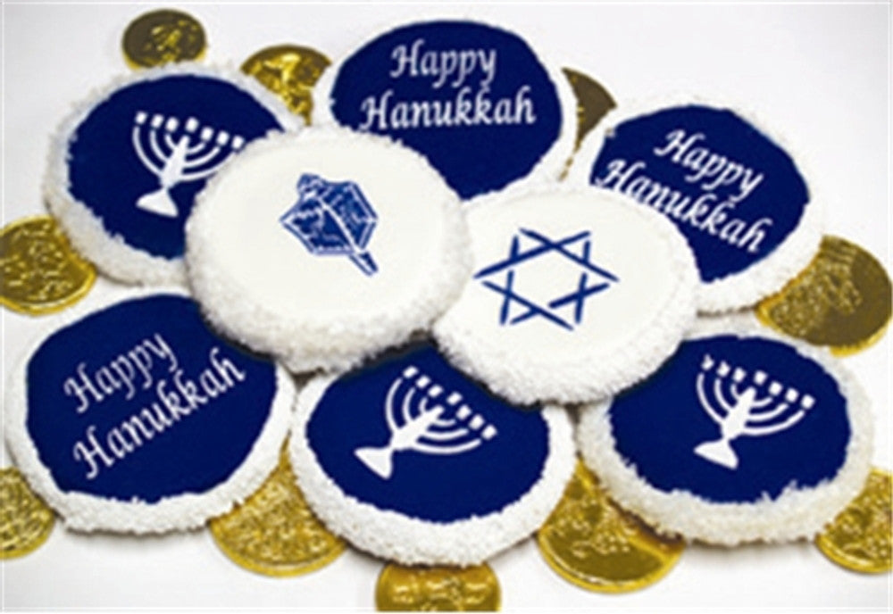 HANUKKAH COOKIES MADE WITH Jewish Symbols Round Cookie Stencil Set by Designer Stencils