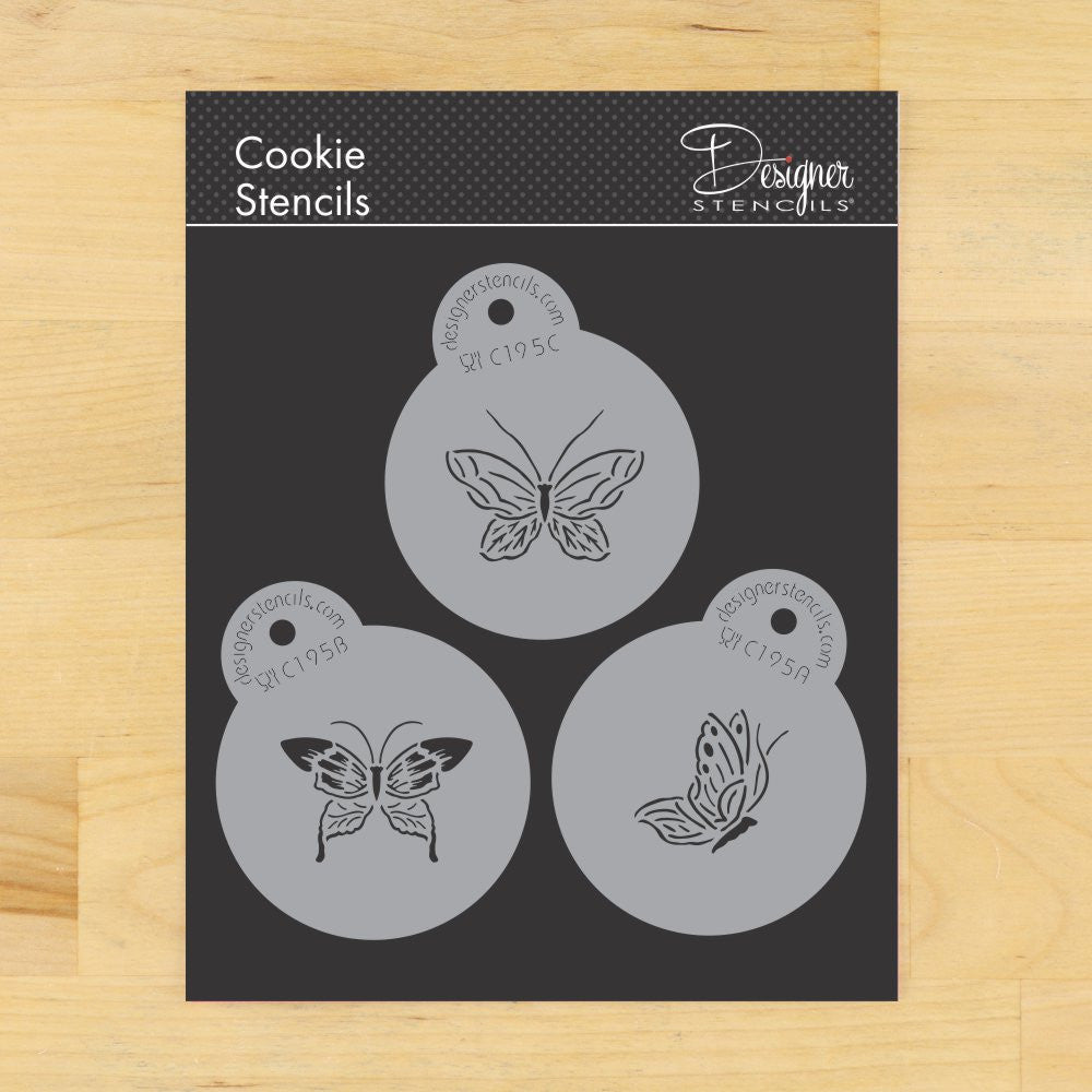 Butterfly Round Cookie Stencil by Designer Stencils