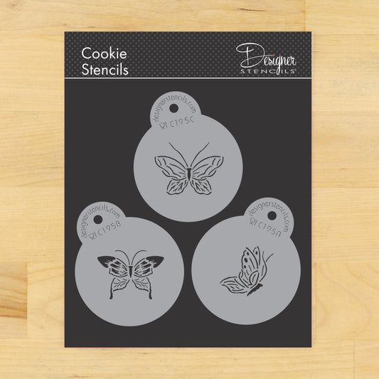 Butterfly Round Cookie Stencil by Designer Stencils