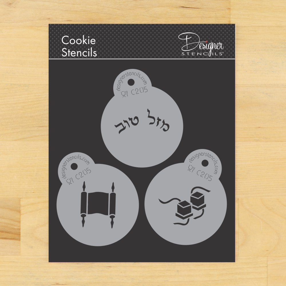Bar Mitzvah Round Cookie Stencil Set by Designer Stencils