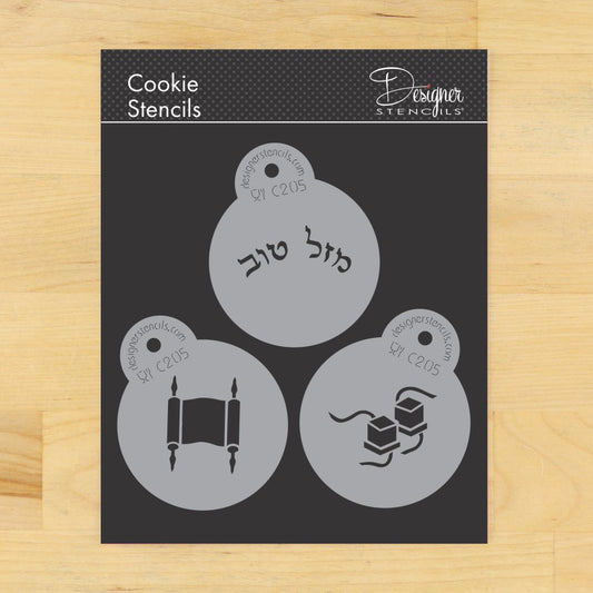 Bar Mitzvah Round Cookie Stencil Set by Designer Stencils