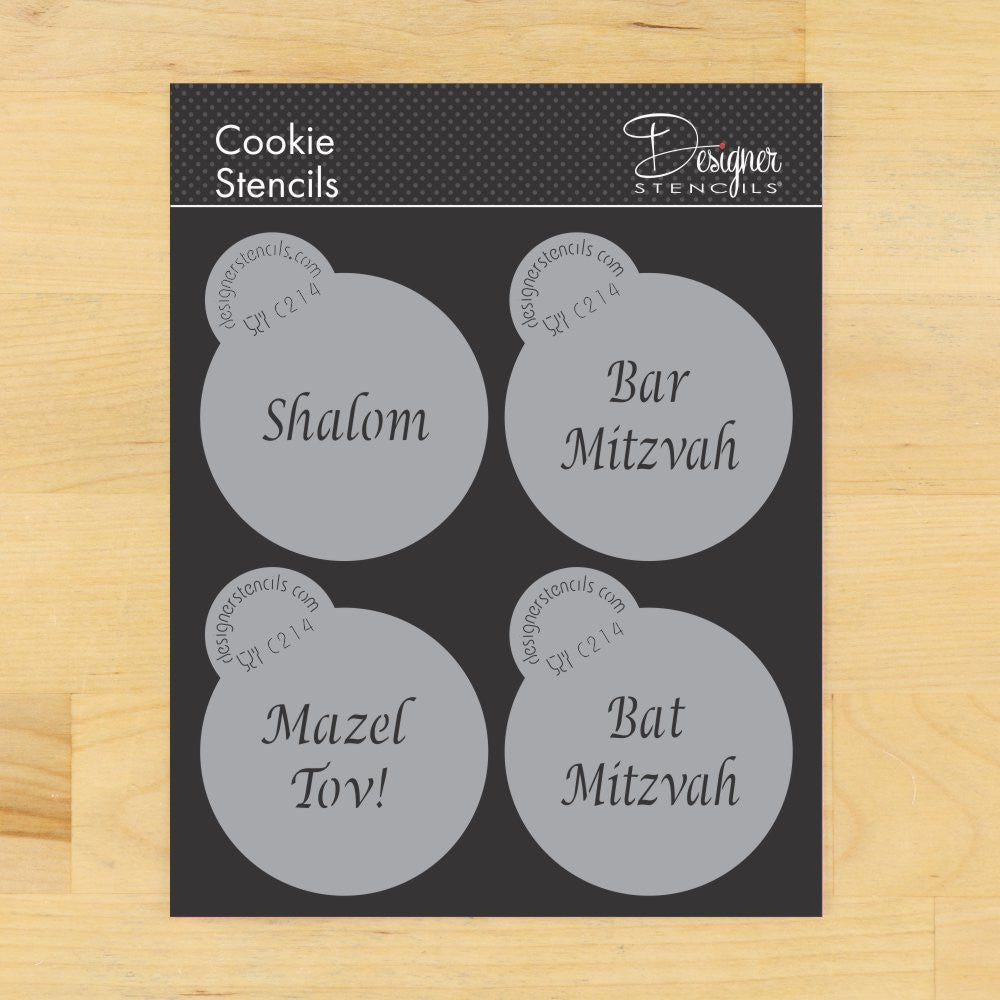 Jewish Greetings Round Cookie Stencil Set by Designer Stencils