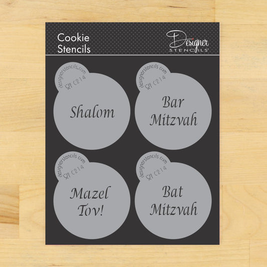 Jewish Greetings Round Cookie Stencil Set by Designer Stencils