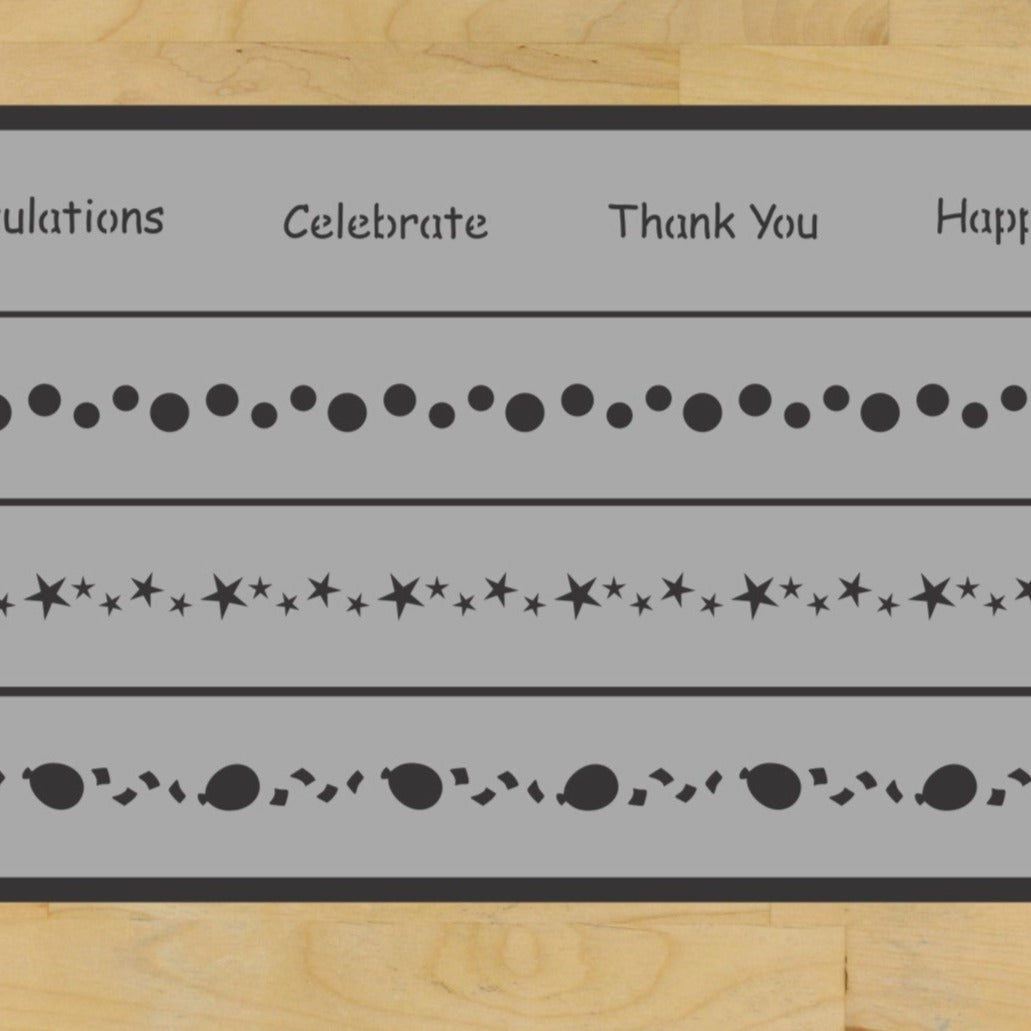 Celebration Ribbons Cake Stencil Set by Designer Stencils Detailing
