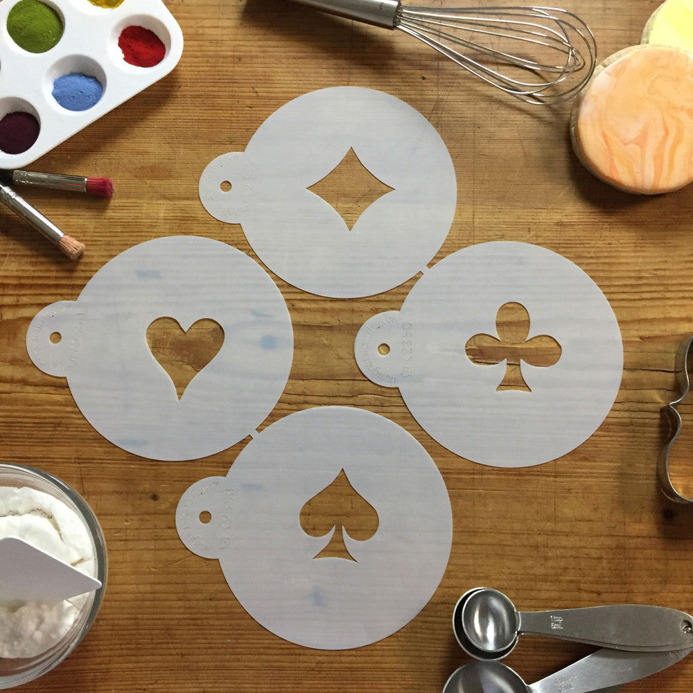 Card Suit Round Cookie Stencil Set by Designer Stencils