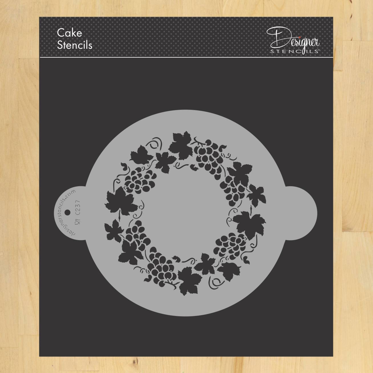 Grapevine Circle Cake Stencil Top by Designer Stencils