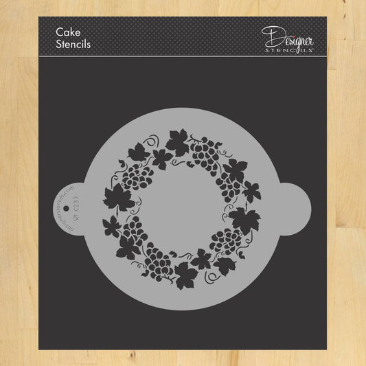 Grapevine Circle Cake Stencil Top by Designer Stencils