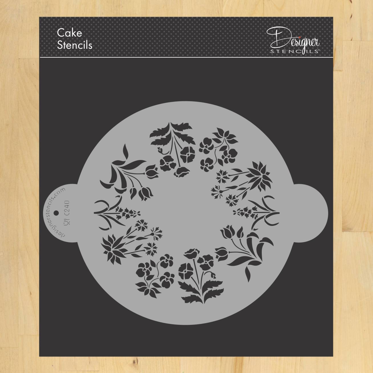 9 Inch Spring Garden Cake Stencil Top by Designer Stencils