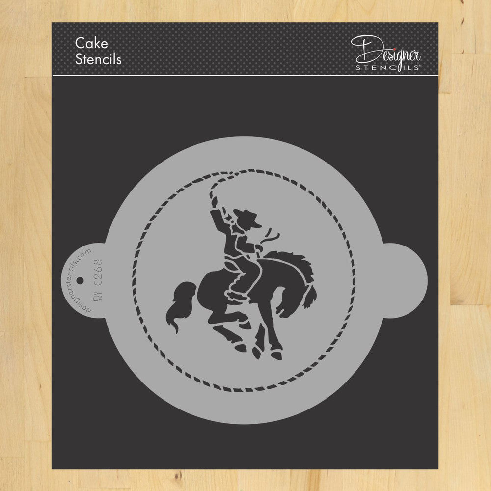 Cowboy Cake Stencil Top by Designer Stencils